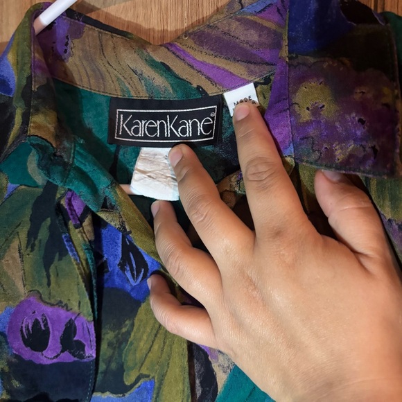 Karen Kane Vintage Multicolor Abstract Blouse size L - Picture 4 of 6